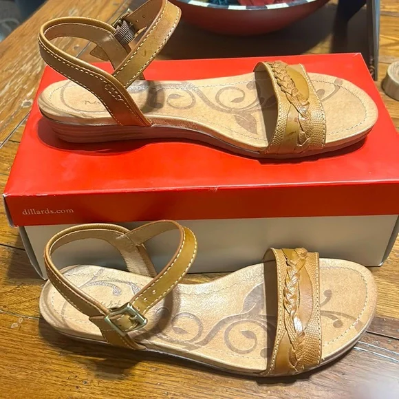 NWT⭐️NURTURE🌻LEATHER “Marrlowe” SANDALS Size 8.5🤎Color: Parker Tan - Picture 4 of 12